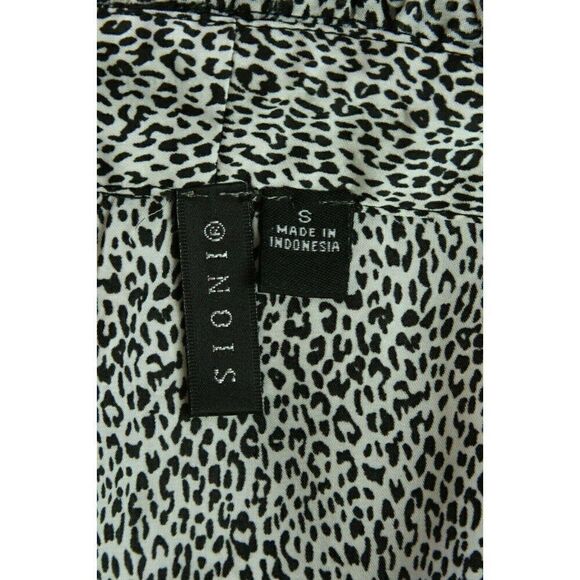 Sioni Top Leopard Print Ruffles Sleeveless Womens small - Picture 2 of 12